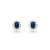Aretes en plata .925 con chapa de rodio Zafiro Azul cultivado y zirconias calidad AAAAA - comprar en línea