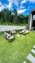 Kit completo para jardim - Conjunto de sofá + champanheira com kit de espreguiçadeiras de piscina e mesa lateral em alumínio - kit tricô nautico - moveis em corda