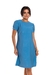 Vestido liso com manga bufante