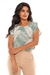 Blusa estampa tulipa com botao - loja online