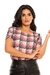 Blusa xadrez pe de poule de manga bufante - Johana by Laura