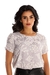 Blusa estampa de folhagem, manga princesa