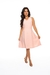 Vestido com recortes forrado liso sem manga - loja online