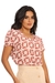 Blusa estampada com decote penta