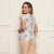 Blusa estampada de manga tulipa dupla