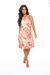 Vestido estampa floral de gola boba forrado