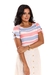 Blusa listra, manga bufante com laço - Johana by Laura