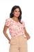Blusa estampada em decote V frente e costas - comprar online