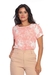 Blusa espampada pespontada com manga pregada - Johana by Laura