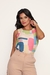 Regata crepe estampada com pala - comprar online