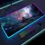 Universo rgb gaming mousepad espaço mouse esteiras led grande gamer mousepads x na internet