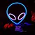 Alien Neon Sign Decorações, USB ou Battery Power, On e Off Switch, Cool Light,