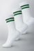 Kit 3 Meias Cano Alto Urban Listras - Branca c/ Verde - comprar online