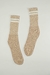 Par Meias Cano Alto Urban Listras - Bege c/ Branco - comprar online