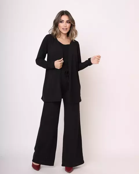 Conjunto Cardigan com Regata e Calça - comprar online