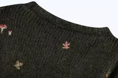 Cardigan Bordado Vintage Elegante na internet