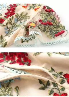 Vestido com Bordado Floral Art Noveau na internet