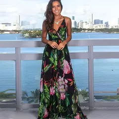 Vestido Cropped Estampado Floral Vermelho na internet