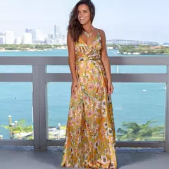 Vestido Cropped Estampado Floral Vermelho - comprar online