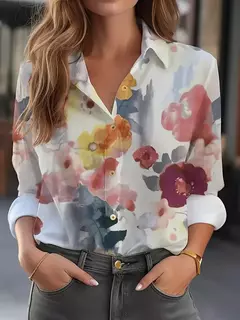 Camisa Estampada Vibrante Manga Comprida - loja online