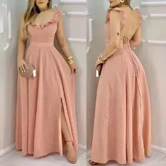 Vestido com Babados Elegante na internet
