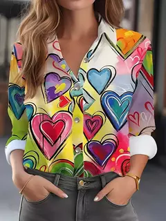 Camisa Estampada Vibrante Manga Comprida - MELROSE Modas
