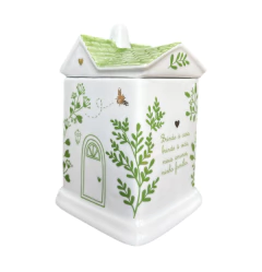 Pote Casinha G Em Porcelana Feito À Mão - D.Pinheiro Artefatos