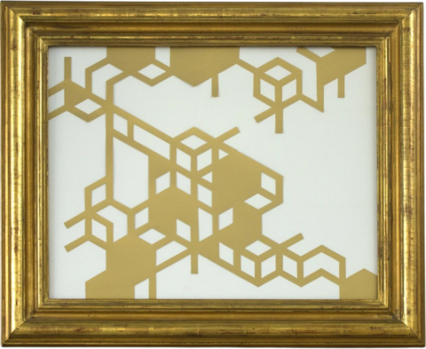 Barbara Kaplan. Icono dorado linea, 54 x 64 cm - comprar online
