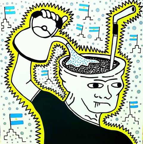 Lino Divas. Wojac rioplatense, 100 x 100 cm