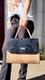 Cartera Soho negra y color hueso. Herrajes plateados. en internet