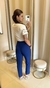 CALÇA ALFAIATARIA CORTE RETO- azul - comprar online