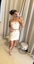 Conjunto couro Pu- com cinto no cropped