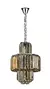 Lustre Pendente de Cristal Vidro e Inox Conhaque