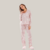 Listrado Pijama Longo Americano Manga Longa Rosa - comprar online