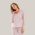 Listrado Pijama Longo Americano Manga Longa Rosa na internet