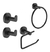 Set Accesorios Baño Kit 4 Piezas Piazza Sensus 73228 Negro