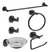 Set Accesorios Baño 6 Piezas Piazza Sensus Negro 73229ne