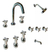 Combo Griferia Viva Nova Cruz Lav Bidet Ducha Hydros Color Plateado
