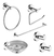 Accesorios Baño Kit Juego Piazza Sensus 6 Piezas Acero Inox