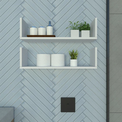 Prateleira ABA U P15cm Minimalista Branco MDF Organizador Banheiro Lavanderia - Rufatto Decorações