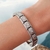 Brazalete Italiano Plateado con Corazones - comprar en línea