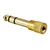 Plug TRS - 1/4 macho para 1/8 femea na cor Dourado