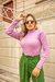 Blusa Feminina Manga Longa Canelada Moda Tricot Lisa (FLORENCE) na internet