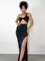 Conjunto Feminino em Suplex Saia Longa e Cropped Transpassado Cristiana Ref. 134 na internet