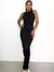 Vestido Feminino em Ribana Longo Regata com Fenda Débora Ref. 1316 na internet