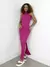 Vestido Feminino em Ribana Longo Regata com Fenda Débora Ref. 1316