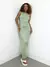 Vestido Feminino em Ribana Longo Regata com Fenda Débora Ref. 1316 - comprar online