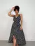 Vestido Feminino Longo de Alça Transpassado Estampado Mirian Ref. 1299 - loja online