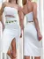 Vestido Feminino Midi em Poliamida sem Alça Recorte Triplo Thamires Ref. 1304 na internet