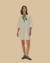 Vestido Curto Pregas Bordado Off Farm